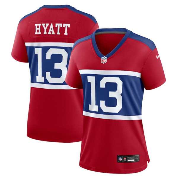 Womens New York Giants #13 Jalin Hyatt Century Red Alternate Vapor Limited Football Stitched Jersey Dzhi->women nfl jersey->Women Jersey